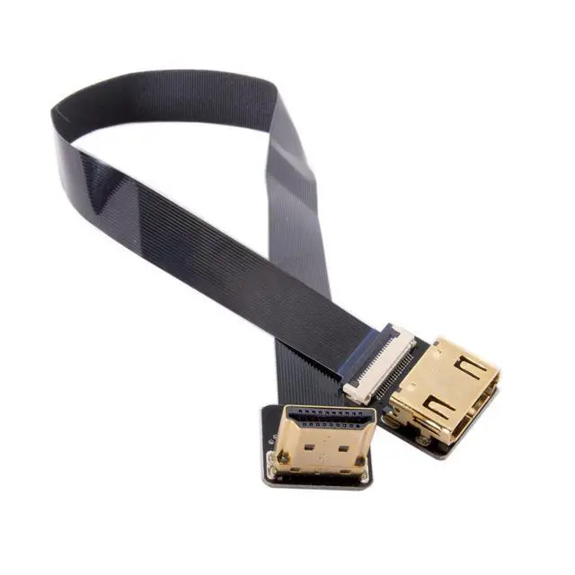 Alt view image 4 of 7 - CYFPV HDMI Male to Female FPC Flat Extension Cable for Camera HDTV Multicopter Aerial Photography 90 Degree UP Angled 0.2M