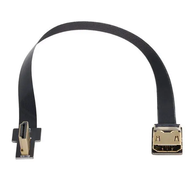 Alt view image 2 of 4 - CYFPV HDMI Male to Female FPC Flat Extension Cable for Camera HDTV Multicopter Aerial Photography 90 Degree Right Angled 20CM