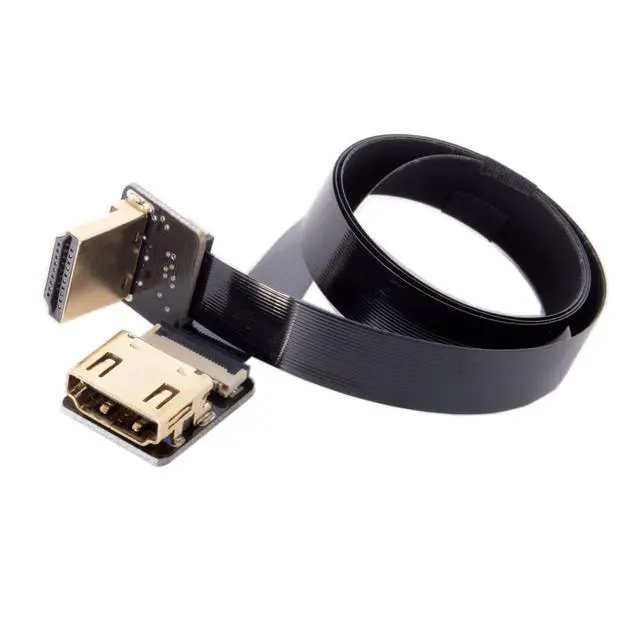 Alt view image 7 of 7 - CYFPV HDMI FPC Flat Extension Cable for Camera HDTV Multicopter Aerial Photography 90 Degree UP Angled 0.2M