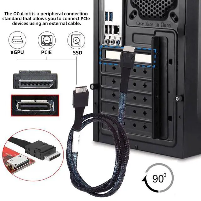 Alt view image 7 of 7 - 7.87 Inch SFF-8611 Cable,OCuLink PCIe PCI-Express 4.0 SFF-8611 4i Male to Male Data Extension Cable for eGPU External Graphics Card and SSD