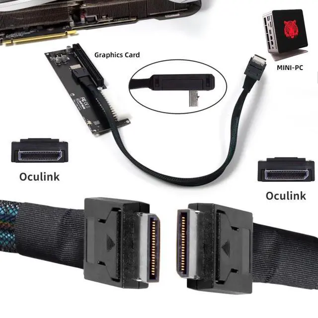 Alt view image 6 of 7 - 7.87 Inch SFF-8611 Cable,OCuLink PCIe PCI-Express 4.0 SFF-8611 4i Male to Male Data Extension Cable for eGPU External Graphics Card and SSD