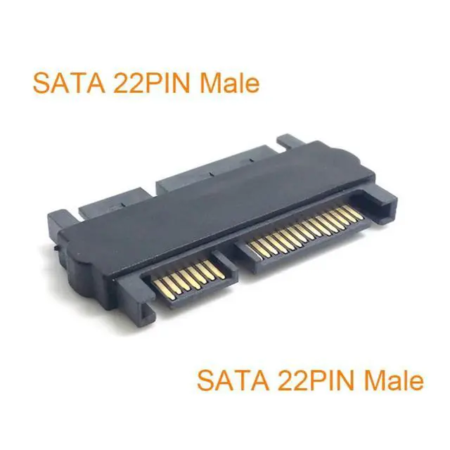 Alt view image 2 of 7 - CY 3.5 & 2.5inch SATA 22Pin 7+15 Male to SATA 22P 7+15 Male Extension convertor Straight Adapter