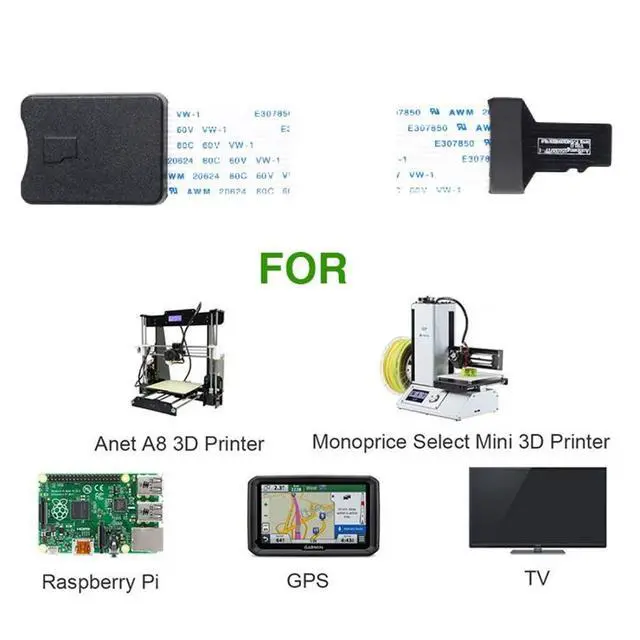 Alt view image 3 of 7 - Micro SD to Micro SD TF Card Male to Female Soft Flat FPC Extension Cable Adapter for 3D Printer/Model 3D Printer/GPS/Raspberry Pi