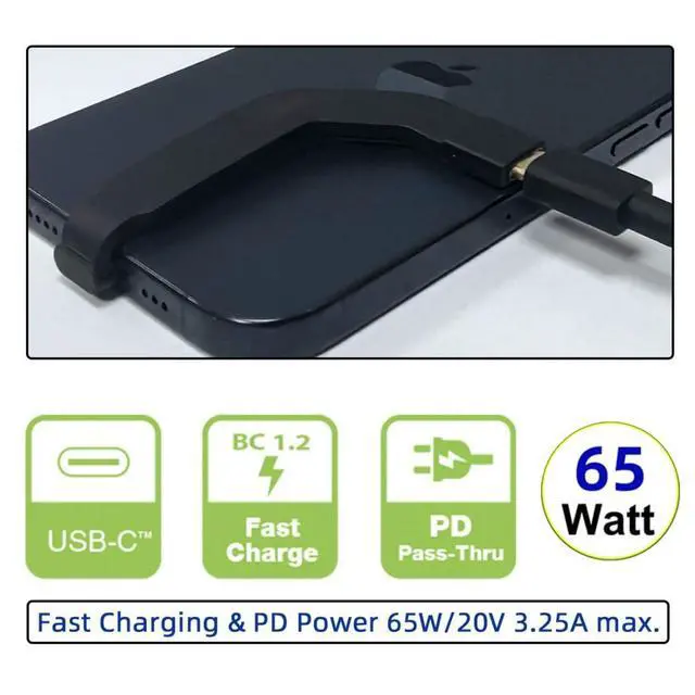 Alt view image 2 of 7 - 2.76 Inch USB C Short Flat Cable,USB 2.0 Type C Male to Female 90 Degree Angled PD 65W Fast Charge Data Extension Cable
