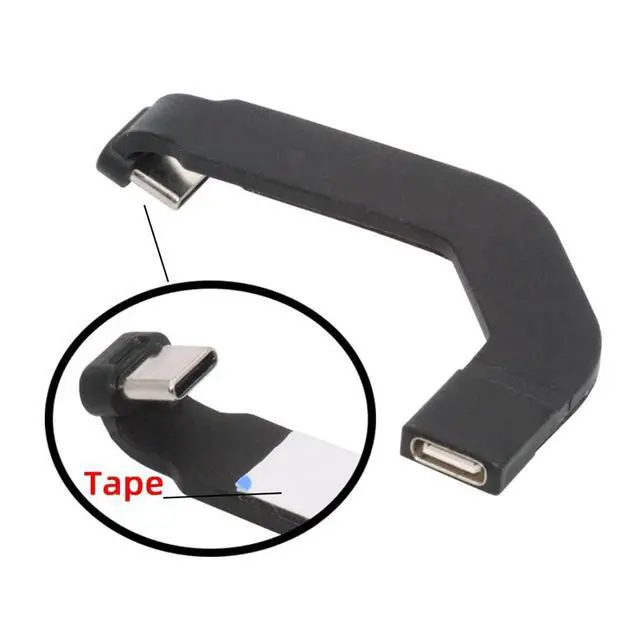 Alt view image 5 of 7 - 2.76 Inch USB C Short Flat Cable,USB 2.0 Type C Male to Female 90 Degree Angled PD 65W Fast Charge Data Extension Cable