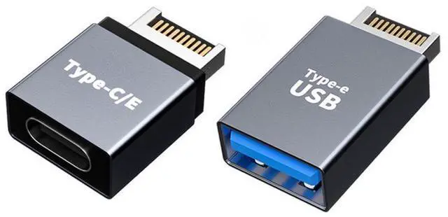 Main image of 2 Pack USB 3.0/USB C to USB 3.1 Type-E Front Panel Socket Motherboard Header Adapter