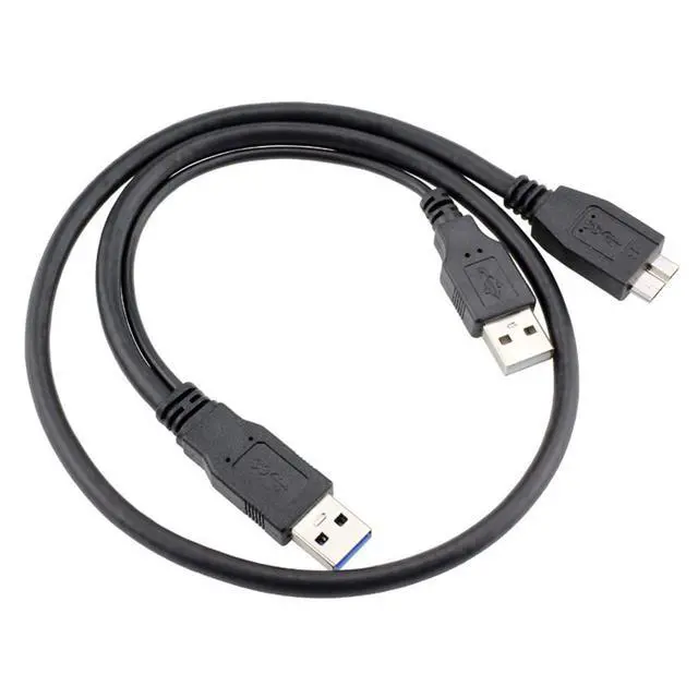 Alt view image 2 of 6 - Power Y Cable Dual USB3.0 A Male to Micro USB 3.0 Y Cable with Extra Power for SSD HDD