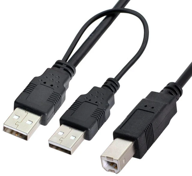 Main image of USB 2.0 Type A to Type B Cable with USB Power Cable 80cm for Printer Scanner External Hard Disk Drive