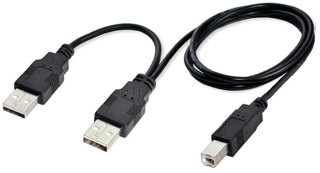 Alt view image 6 of 6 - USB 2.0 Type A to Type B Cable with USB Power Cable 80cm for Printer Scanner External Hard Disk Drive
