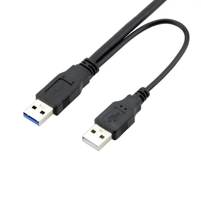 Alt view image 4 of 6 - USB 2.0 to Micro USB 5Pin Data Cable with Extra Power Cable 80cm for Hard Disk Drive