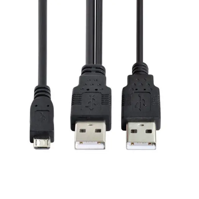 Alt view image 5 of 6 - USB 2.0 to Micro USB 5Pin Data Cable with Extra Power Cable 80cm for Hard Disk Drive