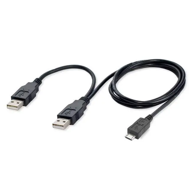 Alt view image 6 of 6 - USB 2.0 to Micro USB 5Pin Data Cable with Extra Power Cable 80cm for Hard Disk Drive