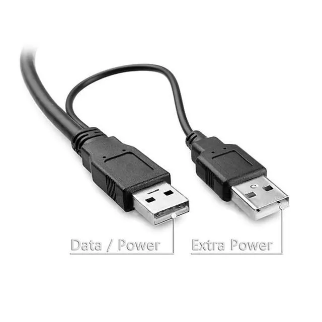 Alt view image 3 of 6 - USB 2.0 to Mini USB 5Pin Data Cable with Extra Power Cable for Hard Disk Drive