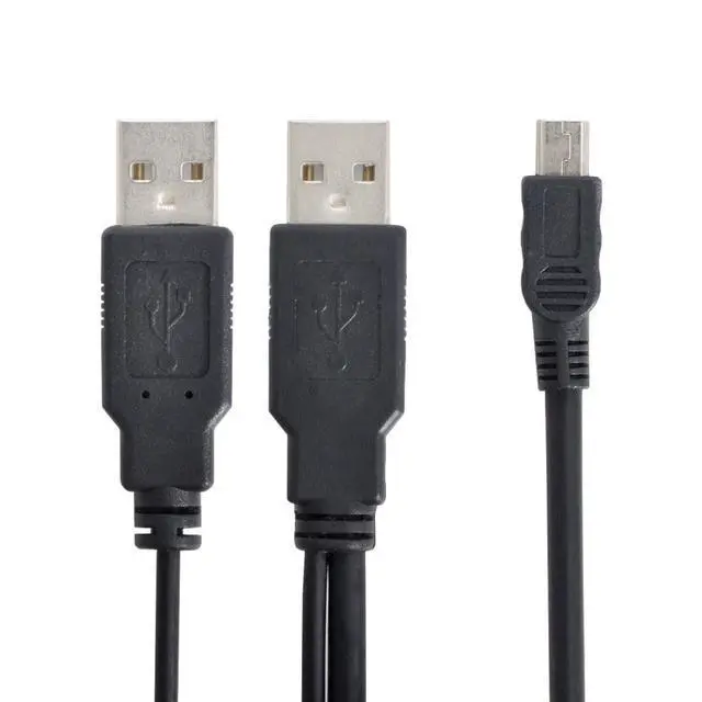 Alt view image 5 of 6 - USB 2.0 to Mini USB 5Pin Data Cable with Extra Power Cable for Hard Disk Drive