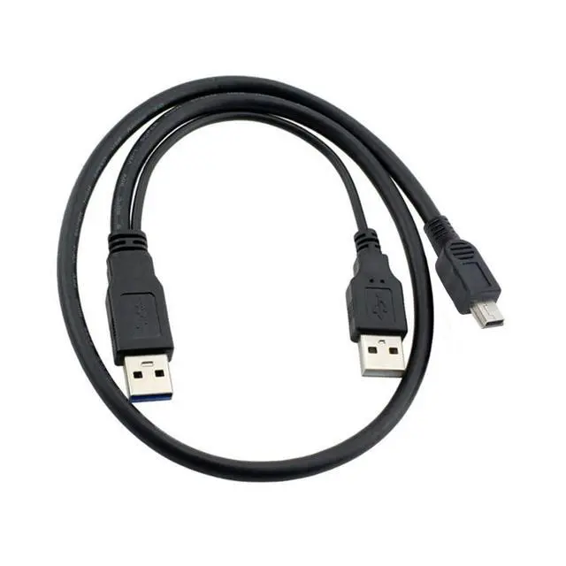 Alt view image 2 of 6 - USB 2.0 to Mini USB 5Pin Data Cable with Extra Power Cable for Hard Disk Drive