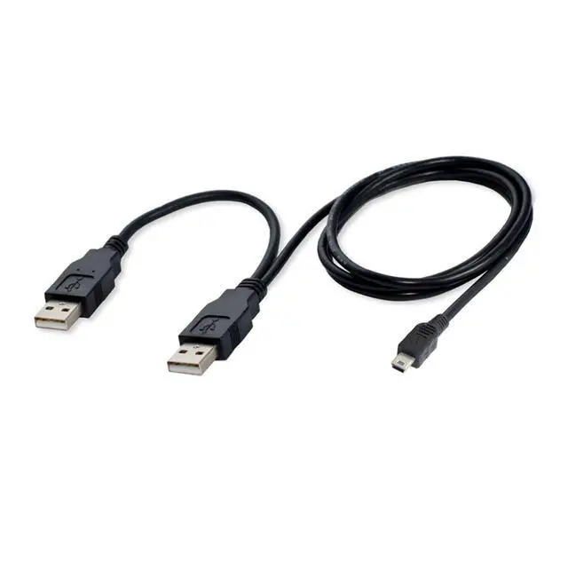 Alt view image 6 of 6 - USB 2.0 to Mini USB 5Pin Data Cable with Extra Power Cable for Hard Disk Drive