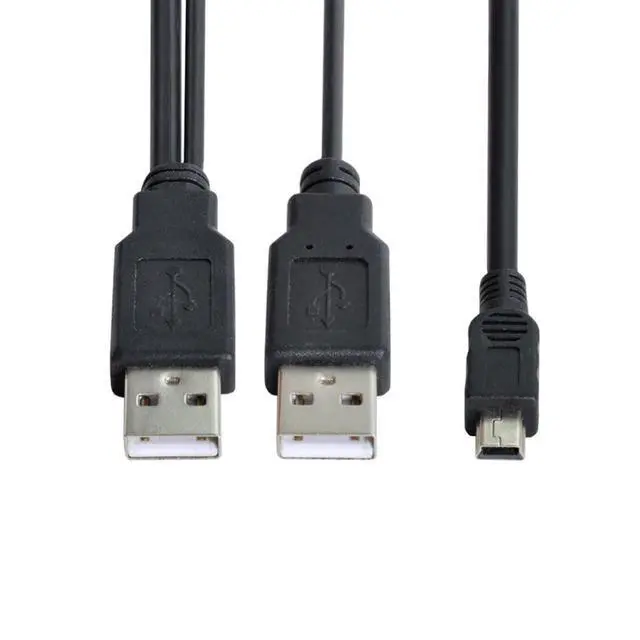 Alt view image 4 of 6 - USB 2.0 to Mini USB 5Pin Data Cable with Extra Power Cable for Hard Disk Drive
