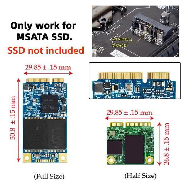 Alt view image 2 of 7 - 1.8" Micro SATA to Mini SATA mSATA SSD Hard Disk PCB Converter Adapter with USB 3.0 Data Cable