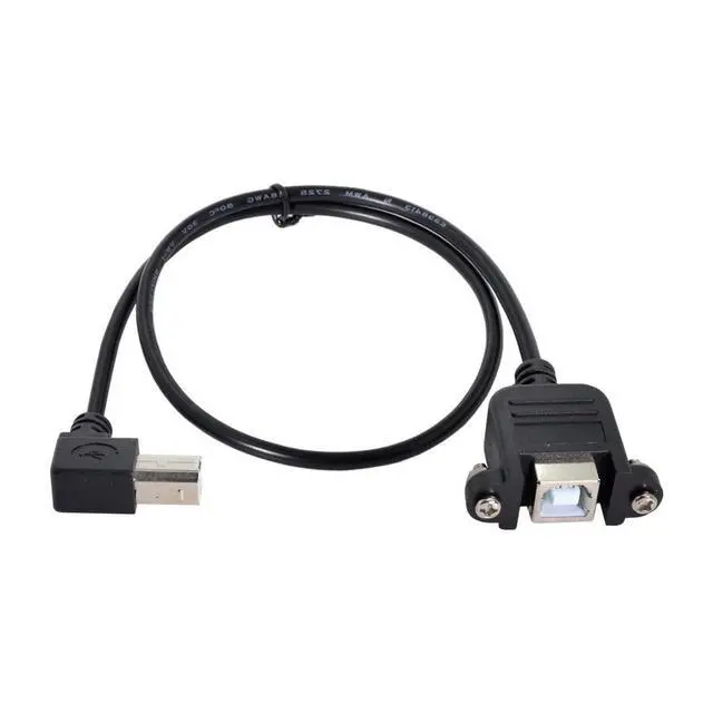 Alt view image 2 of 6 - USB 2.0 Type B Printer Scanner Hard Disk Extension Data Cable with Screws for Panel Mount 50cm 90 Degree Right Angled