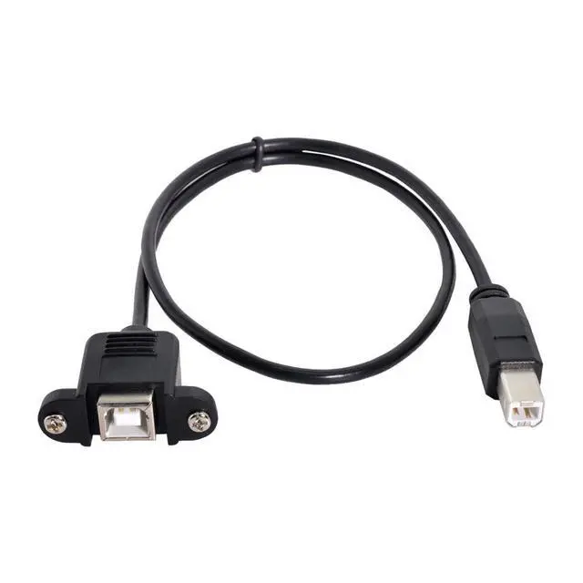 Alt view image 2 of 6 - USB 2.0 Type B Printer Scanner Hard Disk Extension Data Cable with Screws for Panel Mount 50cm