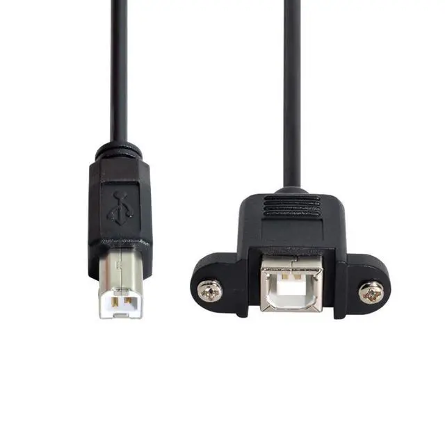 Alt view image 3 of 6 - USB 2.0 Type B Printer Scanner Hard Disk Extension Data Cable with Screws for Panel Mount 50cm