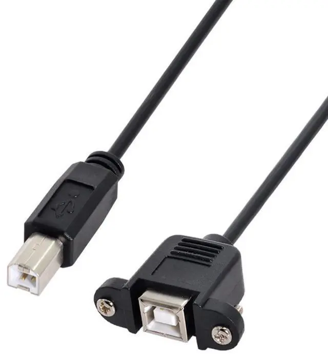 Main image of USB 2.0 Type B Printer Scanner Hard Disk Extension Data Cable with Screws for Panel Mount 50cm