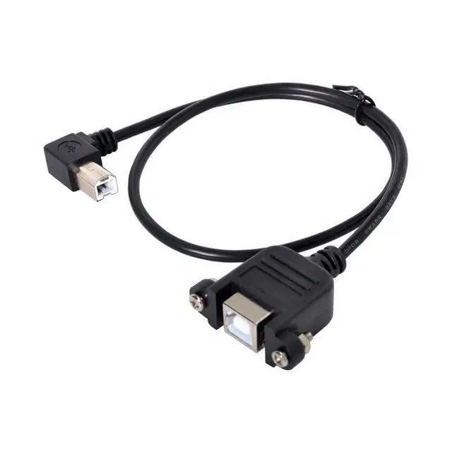 Alt view image 5 of 6 - USB 2.0 Type B Printer Scanner Hard Disk Extension Data Cable with Screws for Panel Mount 50cm 90 Degree Right Angled