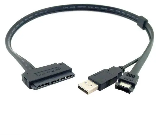 Alt view image 5 of 7 - eSATA to SATA 22Pin Data Transfer Extension Cable with USB 2.0 Power Support 5V Power for 2.5" Hard Disk Drive 50cm