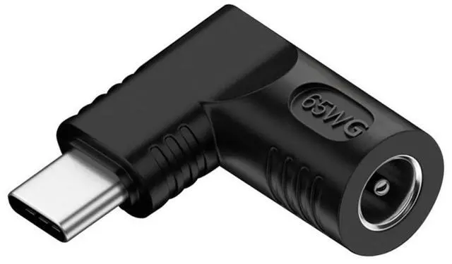 Main image of USB C to DC 5.5x2.1mm Power Plug Charge Adapter for Laptop Phone 90 Degree Angled Connector