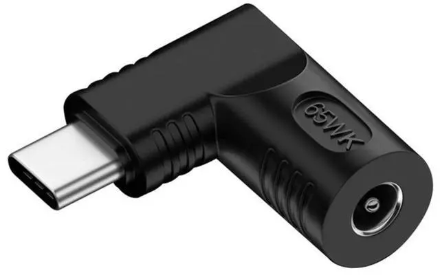 Main image of USB C 65W Connector,DC Jack 4.0x1.7mm Input to USB Type C 90 Degree Angled Power Plug Charge Adapter for Laptop Phone