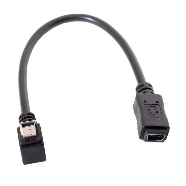 Alt view image 3 of 7 - Mini USB 5Pin Male to Female 90 Degree UP Angled Extension Cable Extender 480Mbps Cord 20cm