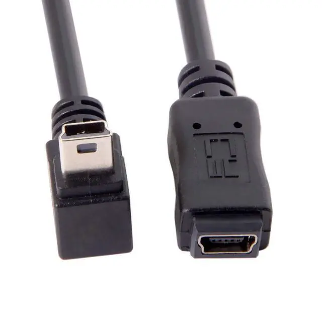 Alt view image 7 of 7 - 2 Pack Mini USB Extension Cable USB 2.0 Mini USB 5Pin Male to Female 90 Degree Angled Data Power Extension Cable Adapter 0.2M
