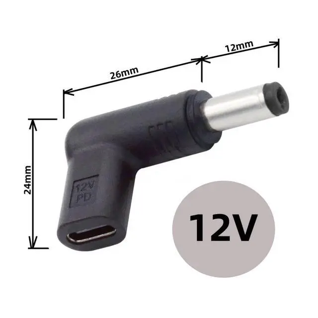 Alt view image 5 of 7 - USB C to DC 12V Adapter,USB 3.1 Type C Female to DC 5.5x2.1mm 12V Plug Adapter PD Emulator Trigger