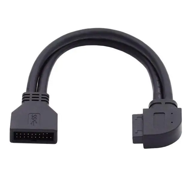 Alt view image 7 of 7 - USB 3.0 Front Panel Header 19/20Pin Male to Female 90 Degree Right Angled Mainboard Header Port Extension Cable Adapter