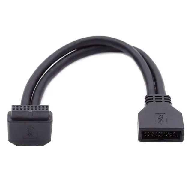Alt view image 6 of 7 - USB 3.0 Front Panel Header 19/20Pin Male to Female 90 Degree UP Angled Mainboard Header Port Extension Cable Adapter