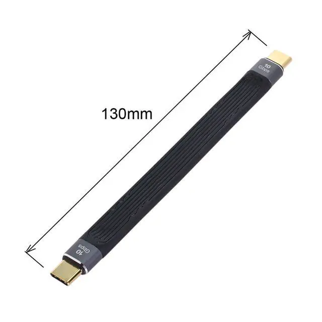 Alt view image 5 of 7 - USB-C Type-C Male to USB-C Male USB 3.1 10Gbps 65W 3A Flat Slim FPC Data Cable for Laptop & Phone 13cm