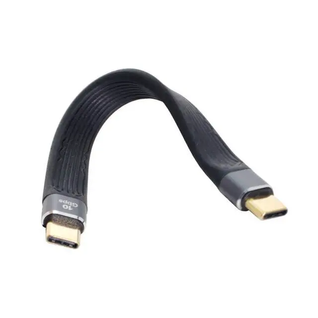 Alt view image 7 of 7 - USB-C Type-C Male to USB-C Male USB 3.1 10Gbps 65W 3A Flat Slim FPC Data Cable for Laptop & Phone 13cm