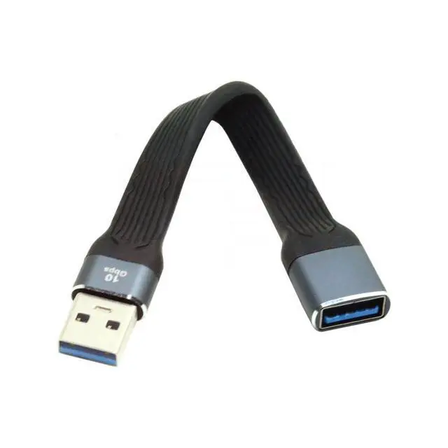 Alt view image 7 of 7 - USB 3.0 Short Cable,USB 3.1 3.0 Type A Male to Female Extension Flat Slim FPC Data Cable 13cm 10Gbps for Laptop & Desktop