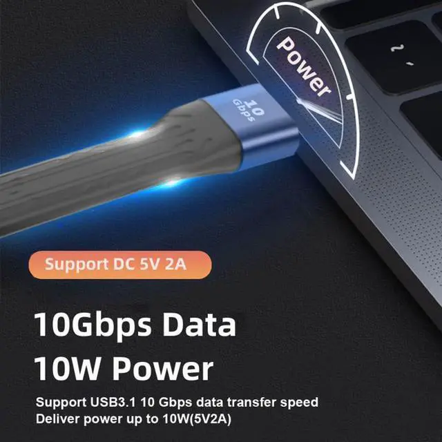 Alt view image 2 of 7 - 5.12 Inch USB C OTG Cable,USB C Host to USB 3.0 Device Flat Short Cable Support 10Gbps Data Transfer 5V 3A Fast Charging