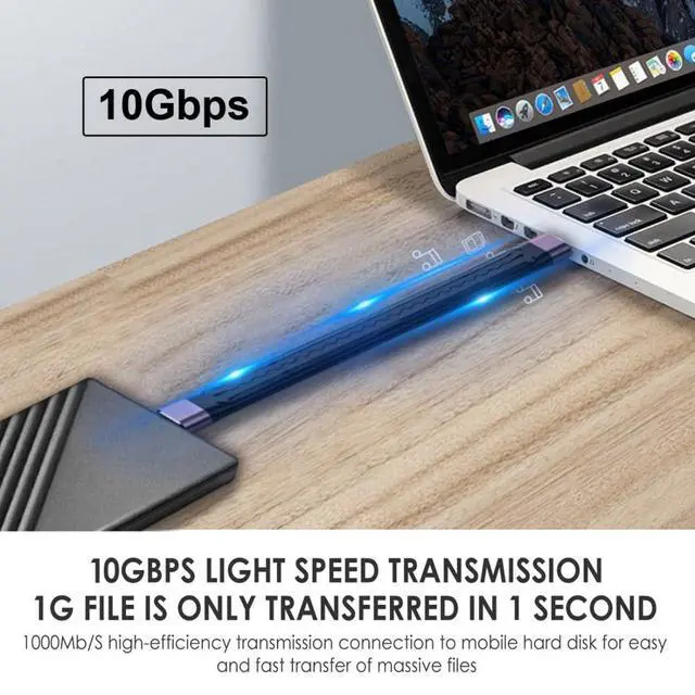 Alt view image 4 of 7 - 5.12 Inch USB C OTG Cable,USB C Host to USB 3.0 Device Flat Short Cable Support 10Gbps Data Transfer 5V 3A Fast Charging