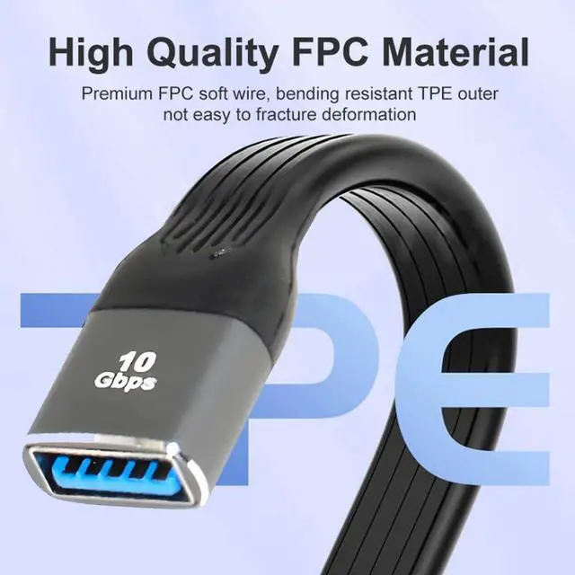 Alt view image 7 of 7 - 5.12 Inch USB C OTG Cable,USB C Host to USB 3.0 Device Flat Short Cable Support 10Gbps Data Transfer 5V 3A Fast Charging