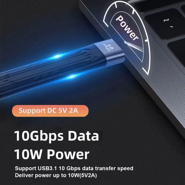 Alt view image 2 of 7 - USB 3.1 Short Cable,USB 3.0 Type A Male to USB 3.1 Type C Female Extension Flat Slim FPC Data Cable 13cm 10Gbps for Laptop & Desktop