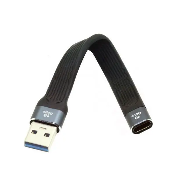 Alt view image 6 of 7 - USB 3.1 Short Cable,USB 3.0 Type A Male to USB 3.1 Type C Female Extension Flat Slim FPC Data Cable 13cm 10Gbps for Laptop & Desktop