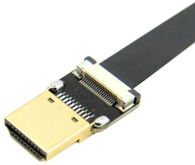 Alt view image 5 of 7 - CY 20cm FPV HDMI Male to 90 Degree Down Angled HDMI Male HDTV FPC Flat Cable for Multicopter Aerial Photography