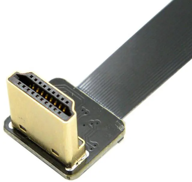 Alt view image 7 of 7 - CY 20cm FPV HDMI Male to 90 Degree Down Angled HDMI Male HDTV FPC Flat Cable for Multicopter Aerial Photography