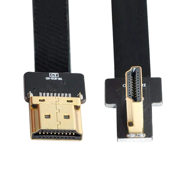 Alt view image 4 of 7 - CYFPV HDMI Type A Male to Male HDTV FPC Flat Cable for FPV HDTV Multicopter Aerial Photography 90 Degree Right Angled 0.2M