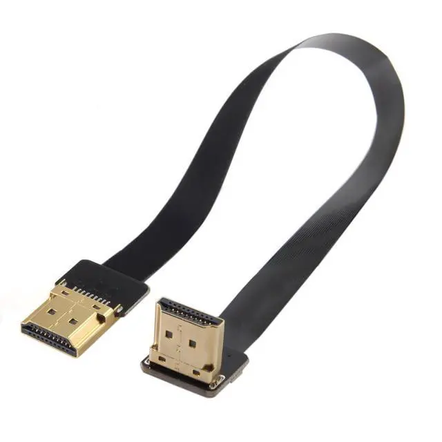 Alt view image 3 of 7 - CYFPV HDMI Type A Male to Male HDTV FPC Flat Cable for FPV HDTV Multicopter Aerial Photography 90 Degree UP Angled 20 cm