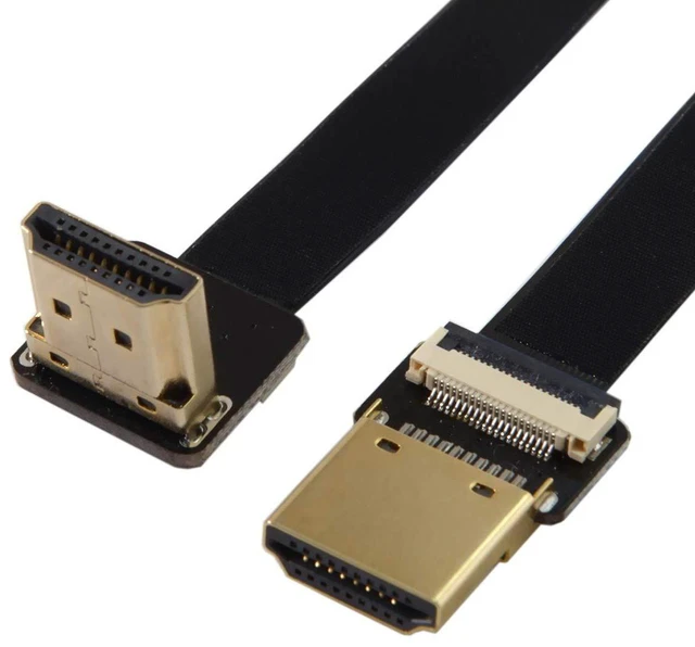 Main image of CYFPV HDMI Male to HDMI Male Up Angled 90 Degree HDTV FPC Flat Cable for FPV HDTV Multicopter Aerial Photography (Up Angled 0.2m)