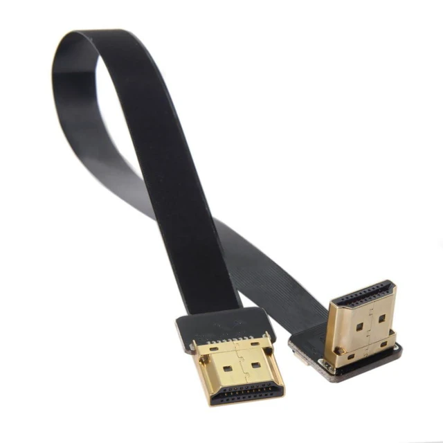 Alt view image 7 of 7 - CYFPV HDMI Male to HDMI Male Up Angled 90 Degree HDTV FPC Flat Cable for FPV HDTV Multicopter Aerial Photography (Up Angled 0.2m)