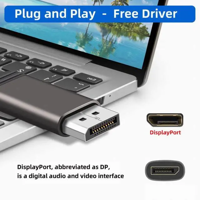 Alt view image 3 of 6 - DisplayPort 1.4 Adapter DisplayPort DP Male to DP Femlae 8K 60hz Adapter